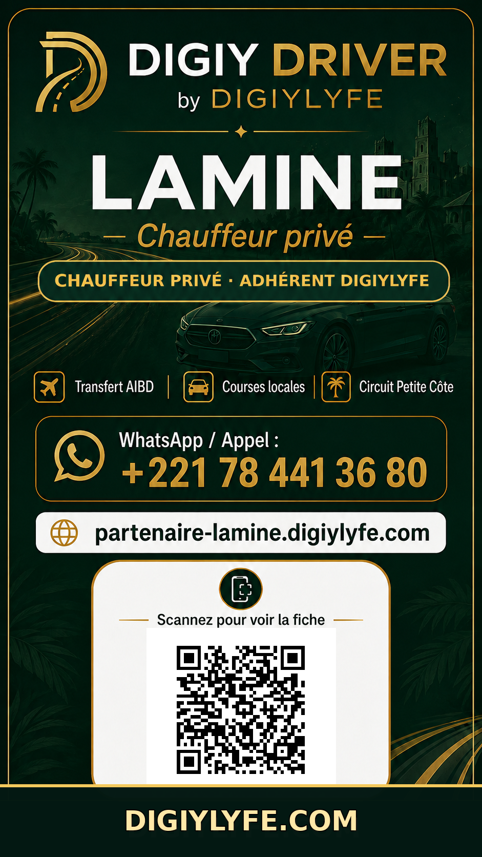 Carte de visite DIGIY DRIVER de Lamine